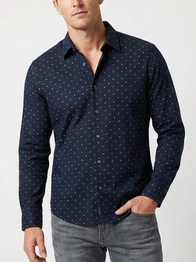 Banana Republic Men's Slim-Fit Soft Wash Arrow Print Button-Up Shirt - Size XL